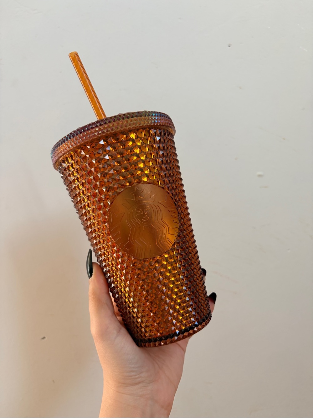 Starbucks Amber Studded Reusable Cup with Straw